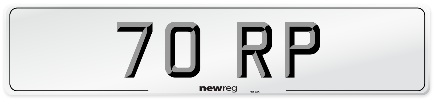 70 RP Number Plate from New Reg